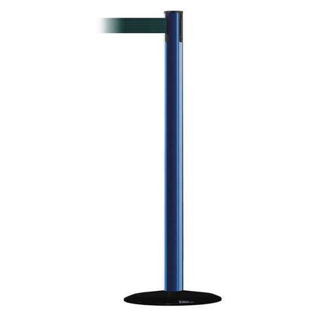 Tensabarrier Barrier Post with Belt, Blue, 13 ft Length, 38 in Post Height, No Legend 889B-33-23-MAX-NO-G6X-C
