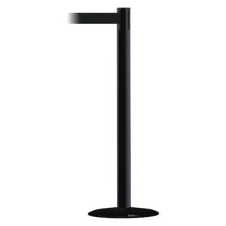 Tensabarrier Barrier Post with Belt, Black, 13 ft Length, 38 in Post Height, No Legend 889B-33-33-MAX-NO-B9X-C