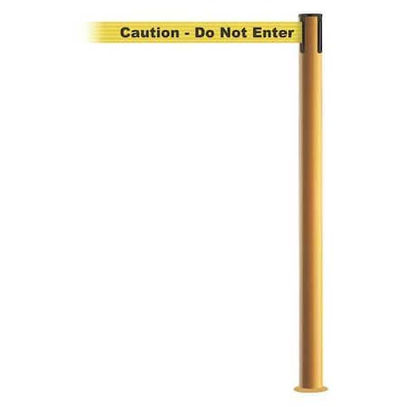 Tensabarrier Barrier Post with Belt, Yellow, 7 1/2 ft Length, 36 1/2 in Post Height, Caution Do Not Enter 889F-35-35-STD-NO-YAX-C
