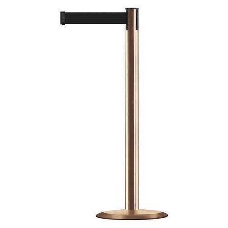 Tensabarrier Barrier Post with Belt, 13 ft Length, 38 in Post Height, No Legend, Polished Brass 889U-2P-2P-MAX-NO-B9X-C