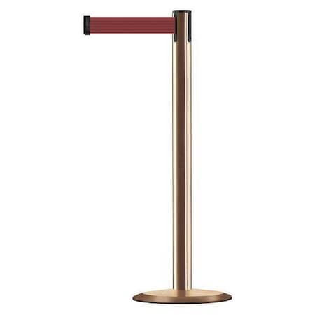 Tensabarrier Barrier Post with Belt, 13 ft Length, 38 in Post Height, No Legend, Polished Brass 889U-2P-2P-MAX-NO-R7X-C