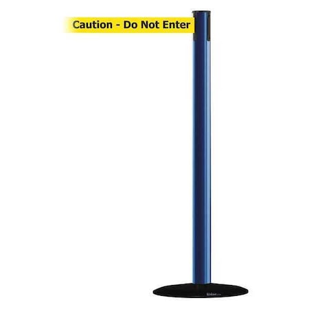 Tensabarrier Barrier Post with Belt, Blue, 13 ft Length, 38 in Post Height, Caution Do Not Enter 889B-33-23-MAX-NO-YAX-C
