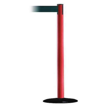 Tensabarrier Barrier Post with Belt, Red, 13 ft Length, 38 in Post Height, No Legend 889B-33-21-MAX-NO-G6X-C
