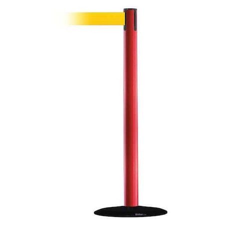 Tensabarrier Barrier Post with Belt, Red, 13 ft Length, 38 in Post Height, No Legend 889B-33-21-MAX-NO-Y5X-C