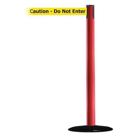 Tensabarrier Barrier Post with Belt, Red, 13 ft Length, 38 in Post Height, Caution Do Not Enter 889B-33-21-MAX-NO-YAX-C