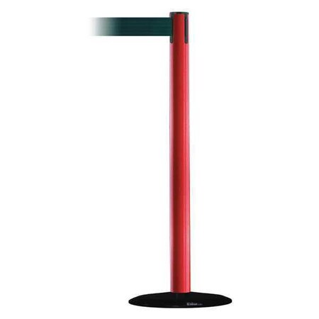 Tensabarrier Barrier Post with Belt, Red, 7 1/2 ft Length, 38 in Post Height, No Legend 889B-33-21-STD-NO-G6X-C