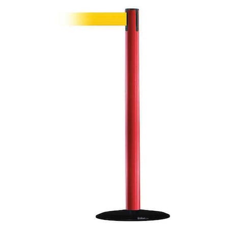 Tensabarrier Barrier Post with Belt, Red, 7 1/2 ft Length, 38 in Post Height, No Legend 889B-33-21-STD-NO-Y5X-C