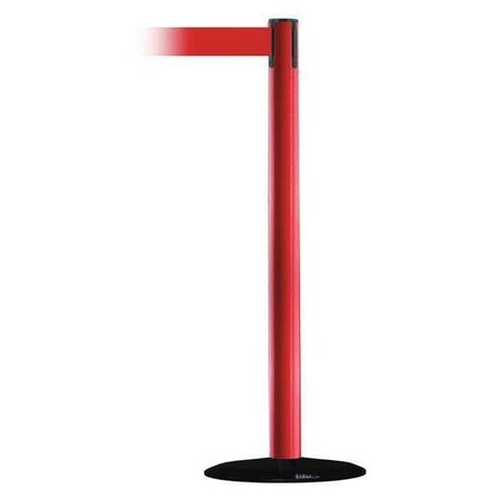 Tensabarrier Barrier Post with Belt, Red, 7 1/2 ft Length, 38 in Post Height, No Legend 889B-33-21-STD-NO-R5X-C