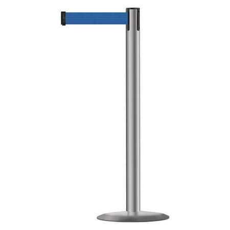 Tensabarrier Barrier Post with Belt, 13 ft Length, 38 in Post Height, No Legend, Polished Stainless Steel 889U-3P-3P-MAX-NO-L5X-C