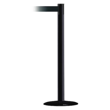 Tensabarrier Barrier Post with Belt, Black, 7 1/2 ft Length, 38 in Post Height, No Legend 889B-33-33-STD-NO-G7X-C
