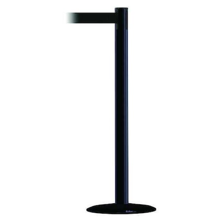 Tensabarrier Barrier Post with Belt, Black, 7 1/2 ft Length, 38 in Post Height, No Legend 889B-33-33-STD-NO-B9X-C