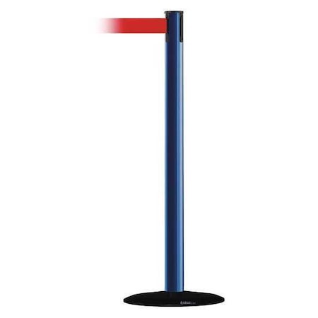 Tensabarrier Barrier Post with Belt, Blue, 7 1/2 ft Length, 38 in Post Height, No Legend 889B-33-23-STD-NO-R5X-C