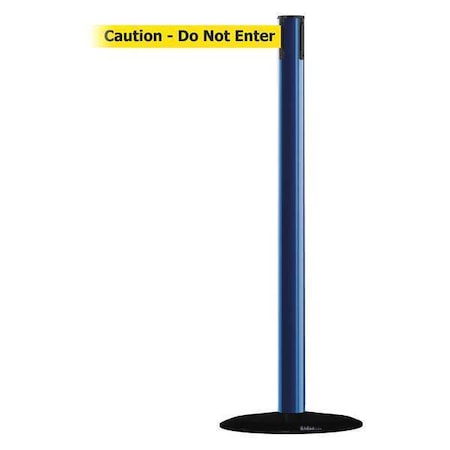 Tensabarrier Barrier Post with Belt, Blue, 7 1/2 ft Length, 38 in Post Height, Caution Do Not Enter 889B-33-23-STD-NO-YAX-C