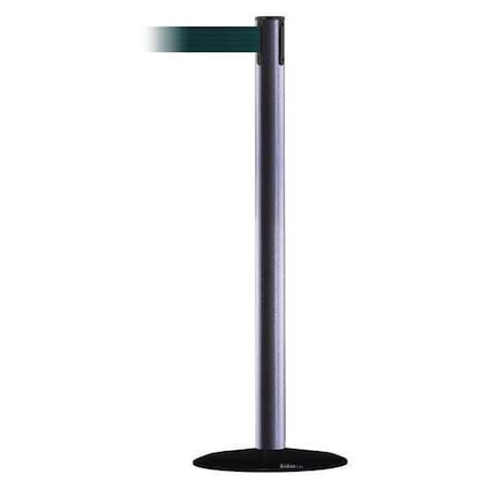 Tensabarrier Barrier Post with Belt, Hammertone Gray, 7 1/2 ft Length, 38 in Post Height, No Legend 889B-33-73-STD-NO-G6X-C