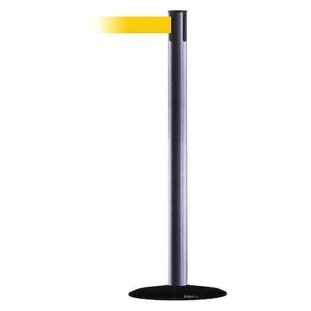 Tensabarrier Barrier Post with Belt, Hammertone Gray, 7 1/2 ft Length, 38 in Post Height, No Legend 889B-33-73-STD-NO-Y5X-C