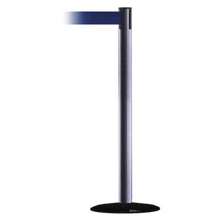 Tensabarrier Barrier Post with Belt, Hammertone Gray, 7 1/2 ft Length, 38 in Post Height, No Legend 889B-33-73-STD-NO-L5X-C