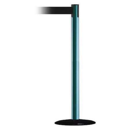 Tensabarrier Barrier Post with Belt, Green, 7 1/2 ft Length, 38 in Post Height, No Legend 889B-33-28-STD-NO-B9X-C