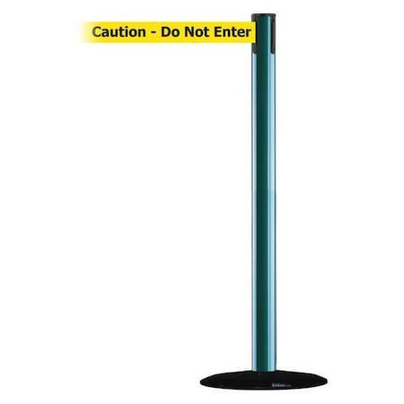 Tensabarrier Barrier Post with Belt, Green, 7 1/2 ft Length, 38 in Post Height, Caution Do Not Enter 889B-33-28-STD-NO-YAX-C