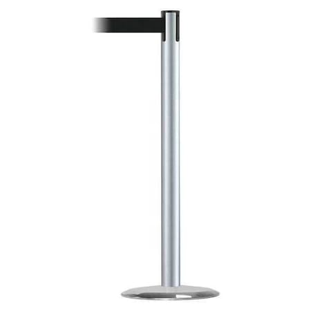 Tensabarrier Barrier Post with Belt, 13 ft Length, 38 in Post Height, No Legend, Satin Chrome 889U-1S-1S-MAX-NO-B9X-C