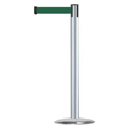 Tensabarrier Barrier Post with Belt, 7 1/2 ft Length, 38 in Post Height, No Legend, Satin Chrome 889U-1S-1S-STD-NO-G7X-C