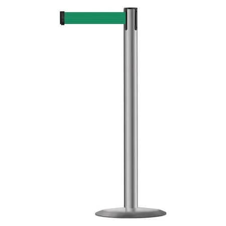 Tensabarrier Barrier Post with Belt, 7 1/2 ft Length, 38 in Post Height, No Legend, Polished Stainless Steel 889U-3P-3P-STD-NO-G6X-C