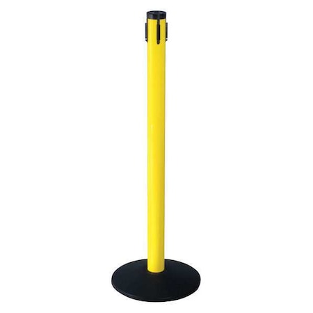 Retracta-Belt Receiver Post, 40 In H, Yellow Aluminum 301YA-RCV