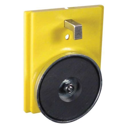 Retracta-Belt Magnetic/Clip Mount Plate, Polycarbonate, 3 3/4 in Height, 3 in Length, 0.35 lb, Yellow WP412M-YW