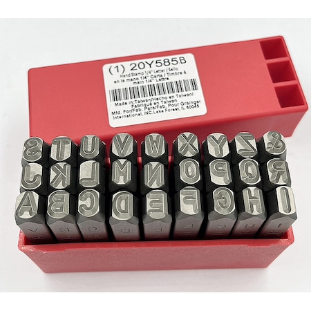 Zoro Select Hand Stamp Kit, Letter Set 20Y585