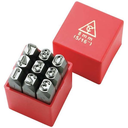 Zoro Select Hand Stamp, 3/8 In, Number Set 20Y594