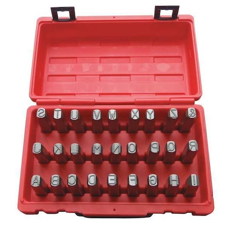 Zoro Select Hand Stamp Kit, Letter Set 20Y501