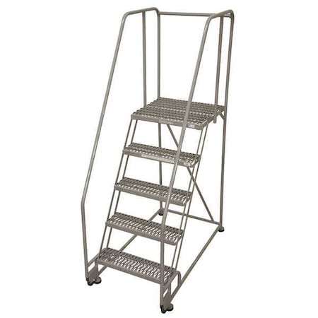 Cotterman 80 in H Steel Tilt and Roll Ladder, 5 Steps, 450 lb Load Capacity 5TR26A3E20B8C1P6