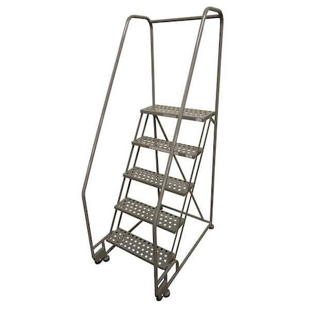 Cotterman 80 in H Steel Tilt and Roll Ladder, 5 Steps, 450 lb Load Capacity 5TR18A6E10B8C1P6