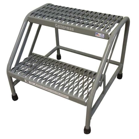 Cotterman Stationary Step, 2 Steps, 500 lb Load Capacity, 20 in Overall Height, Steel, Gray 1302N2626A3E10B1C1P6