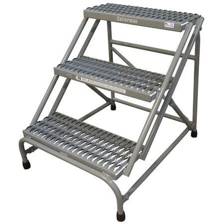Cotterman Stationary Step, 3 Steps, 500 lb Load Capacity, 30 in Overall Height, Steel, Gray 1403N2628A3E10B1C1P1