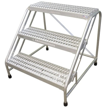 Cotterman Stationary Step, 3 Steps, 500 lb Load Capacity, 30 in Overall Height, Aluminum, Gray 1903N2628A3E10B1C50P1
