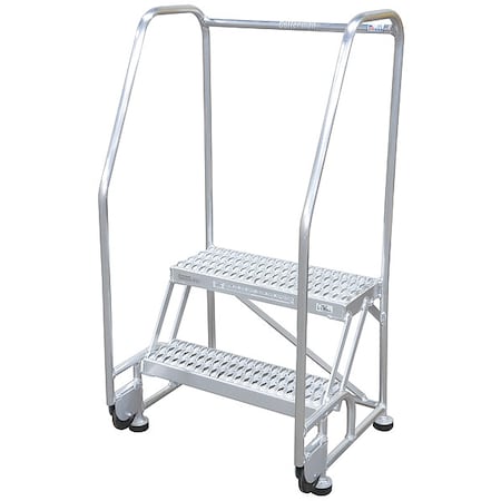 Cotterman 50 in H Aluminum Tilt and Roll Ladder, 2 Steps, 350 lb Load Capacity 2TA18A3E20B8C50P6