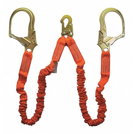 Guardian Shock Lanyard, 4.5 ft. to 6 ft. Length, 2 Leg(s), 310 lb Weight Capacity 01298