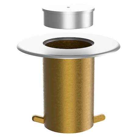 Retracta-Belt Floor Socket with Cap, Brass, 4 1/2 in Height, Satin Chrome 421SC