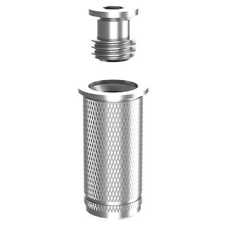 Retracta-Belt Mini Floor Socket, Stainless Steel, 2 in Height, 3/4 in Length, Satin Stainless Steel 422-2SS