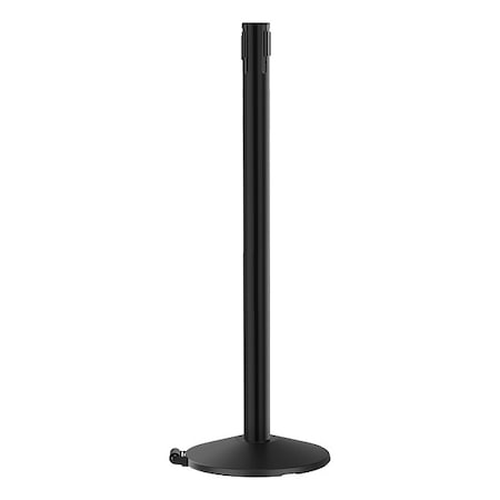 Retracta-Belt Belt Barrier Rcvr. Post, Black, Cast Iron 335PSB-RCV