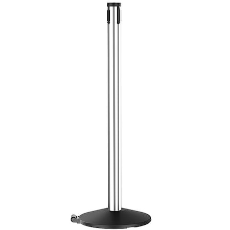 Retracta-Belt Belt Barrier Rcvr. Post, Black, Cast Iron 305BA-RCV