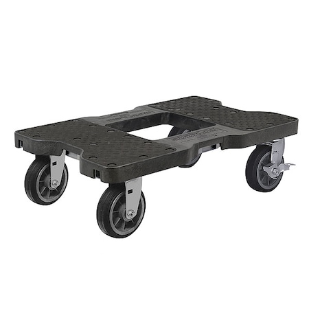 Snap-Loc Gen. Prpose Dolly, Open, Flush, 1500lb, Blk SL1500D6B