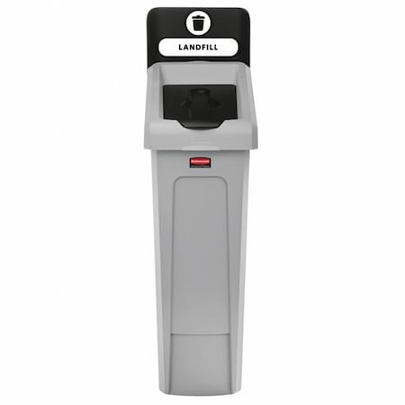 Rubbermaid Commercial 23 gal Rectangular Recycling Bin, Flat with Top Opening, Black, 1 Openings 2185053