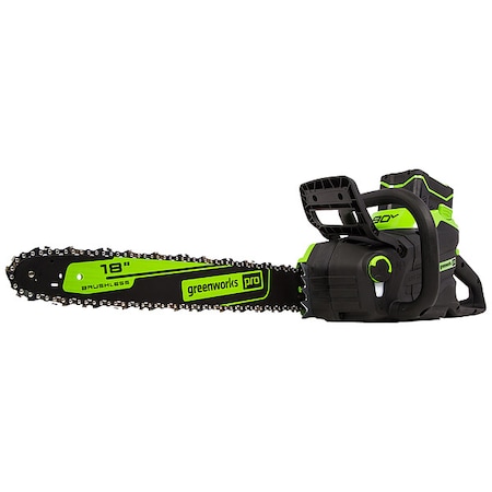 Greenworks 18 in L Cordless Battery-Powered Chainsaw Kit, 3.4 hp, 80 V, 4.0 Ah, Battery Included 2019902