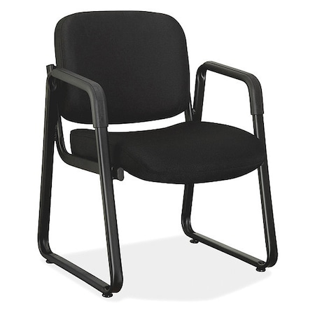 Lorell Guest Chair, Black Back, 26 in W 24.8" L 33-1/2" H, Fabric Seat LLR84576
