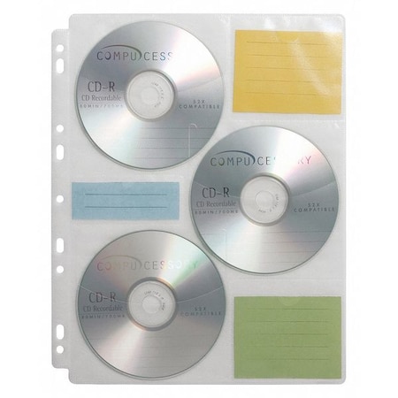 Compucessory Cd/Dvd Ring Binder Strg PagesClr, PK25 CCS22297