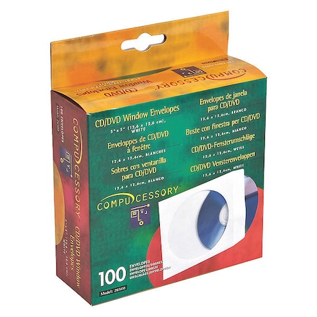 Compucessory Cd/Dvd Window EnvelopesWht, PK100 CCS26500