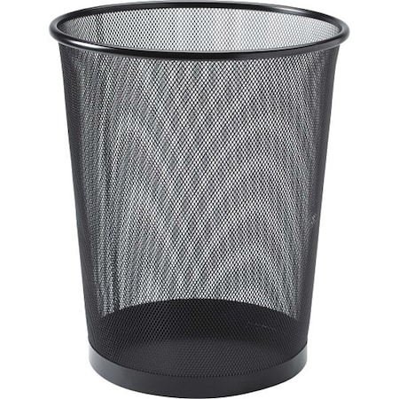 Lorell 4.70 gal Round Trash Can, Black, Steel, 4 in; 5 in LLR52770