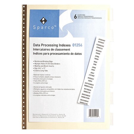 Sparco Data Indexes W/ Insertable Tabs, PK6 SPR01256