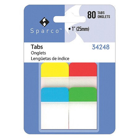 Sparco 1" Durable TabsWrite-On Tabs, Pk4 SPR34248
